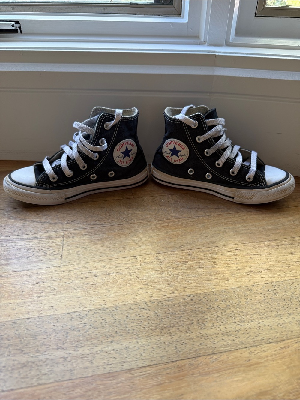 Converse Kids Black and White High Top Sneakers